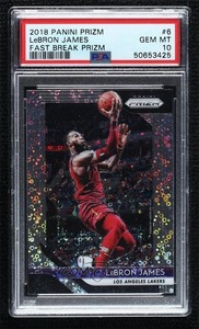 2018-19 Panini Prizm Fast Break Prizm LeBron James #6 PSA 10 GEM MT
