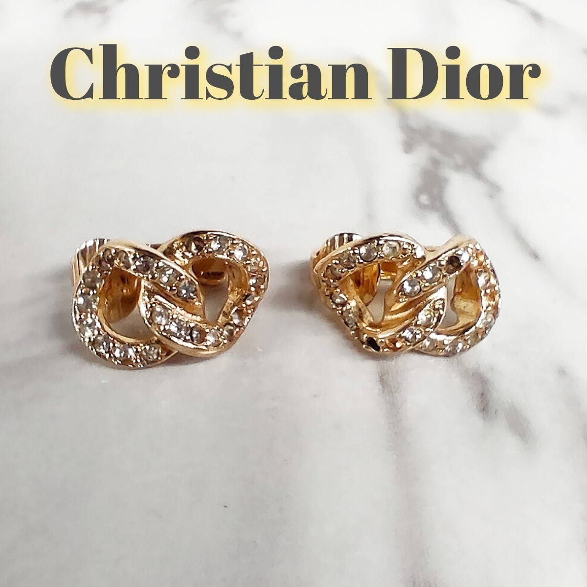 Dior Rhinestone Stud Earrings Fast Shipping Luxury Fashion
