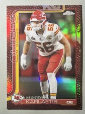 George Karlaftis 2025 Topps Chrome Pigskin Refractor SP Football Chiefs #152