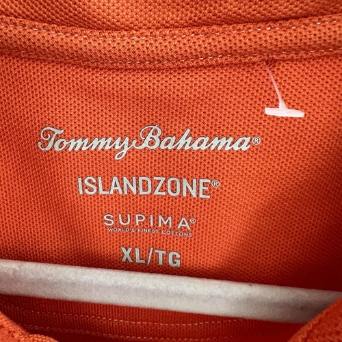 Tommy Bahama Supima Cotton Polo Shirt Men XL Short Sleeves Orange Marlin - Picture 8 of 10