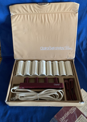 CLAIROL SET A WAY ELECTRIC ROLLERS CURLERS TRAVEL SET FAST HEAT CLEAN FREE SHIP