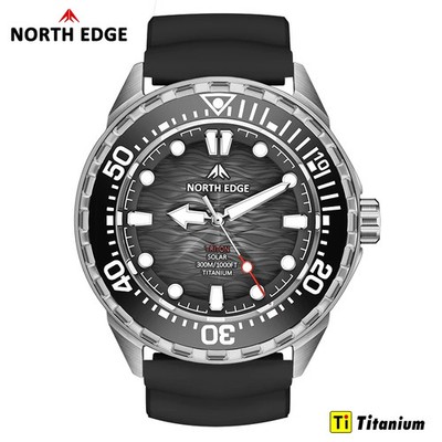 NORTH EDGE TRITON-TI Titanium Solar Men's Diving Quartz Watch 300M Waterproof