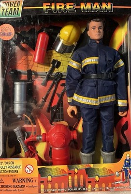 Power Team Elite Fire Fighter 12'' Action Figure With Accessories #53005 Sealed