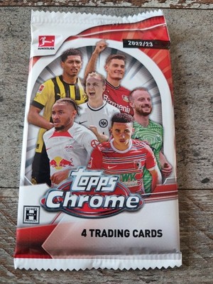 Topps Chrome Bundesliga 2022/23   Booster Pack   4 Karten   ungeöffnet