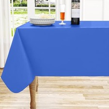 Rectangle Vinyl Tablecloth, Waterproof 120" x 60" Rectangular 1 Blue