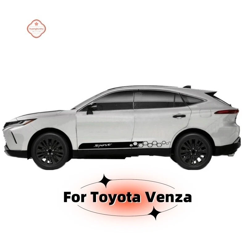 For Toyota Venza Side Skirt Car Sport Racing Vinyl Stripes Decals Kit 2PC Kit - Image 4 of 4