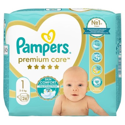 PAMPERS Premium Care Skin Comfort Windeln Größe 1 (2-5 kg) 26 Stück