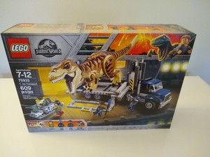 lego jurassic world fallen kingdom t rex transport