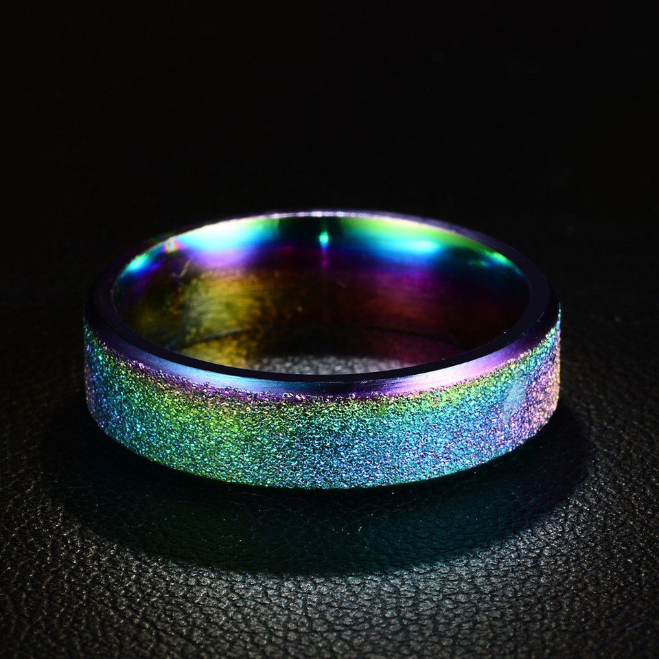 6mm Frosted Titanium Steel Band Ring - Engagement/Wedding Party Ring For Women & Men, Sizes 5-12, Multiple Colors