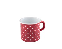Riess 0221-077 Topf Mit BöRdel 8 Cm, 3/8 L, Emaille, Country, PüNktchen Rot /...