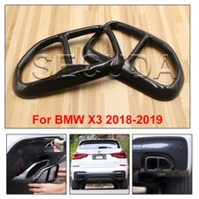 2x Black Exhaust Pipe Tips Cover For BMW X3 2018-2020