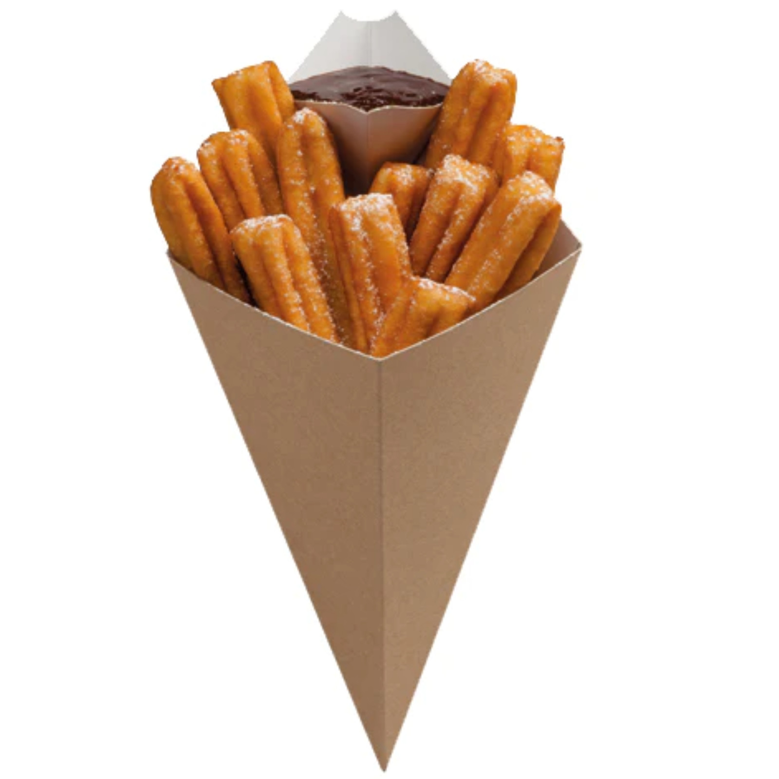 Dexlo Medium Churros Cone with Sauce Corner Serving Chips Potato Wedges 500 Pack