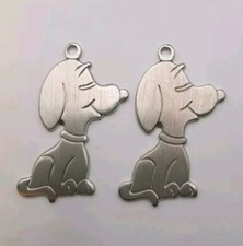 Vintage Sitting Snoopy Charm, Character Pendant, Keychain Charms, Old, Lot Of 2