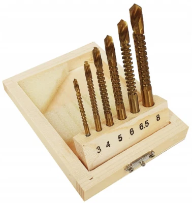 SILVER Fraesbohrer Satz 6-tlg HSS Metallbohrer Fraeser Bohrer Set für Metall Holz