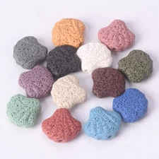 10pcs Natural Volcano Lava Stone 21x20mm Scallop Shape Loose Crafts Beads Lot