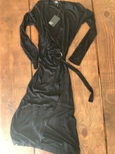 Paige Cedar Wrap Dress Black Midi Size XS BNWT