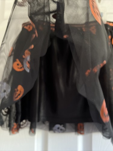 NWT XXL (18) GIRLS Black Orange Pumpkins Fall Halloween Tutu Skirt, - Picture 4 of 4