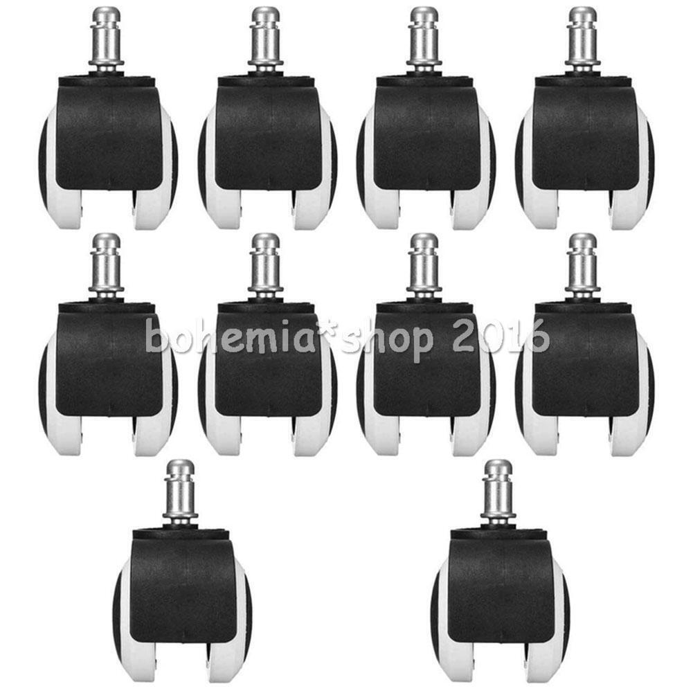 10PCS Office Chair Caster 50mm DIA Heavy Duty Wheels Universal Rolling