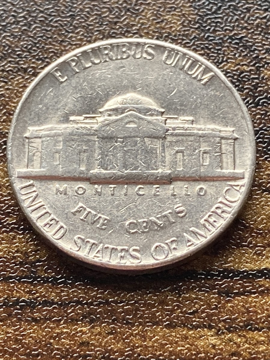 1976 D Jefferson Nickel Five (5) Cent Error Filled “D” RPM DDO
