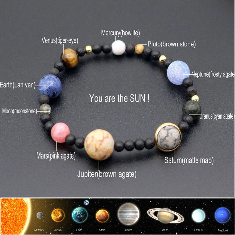 Solar System Bracelet Healing Planet Stones Galaxy bracelet 8 Planets bracelet - Image 1 of 4