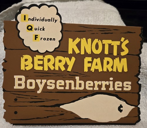 KNOTT'S BERRY FARM Boysenberry, 1960's Grocery Store Display Price Sign ...