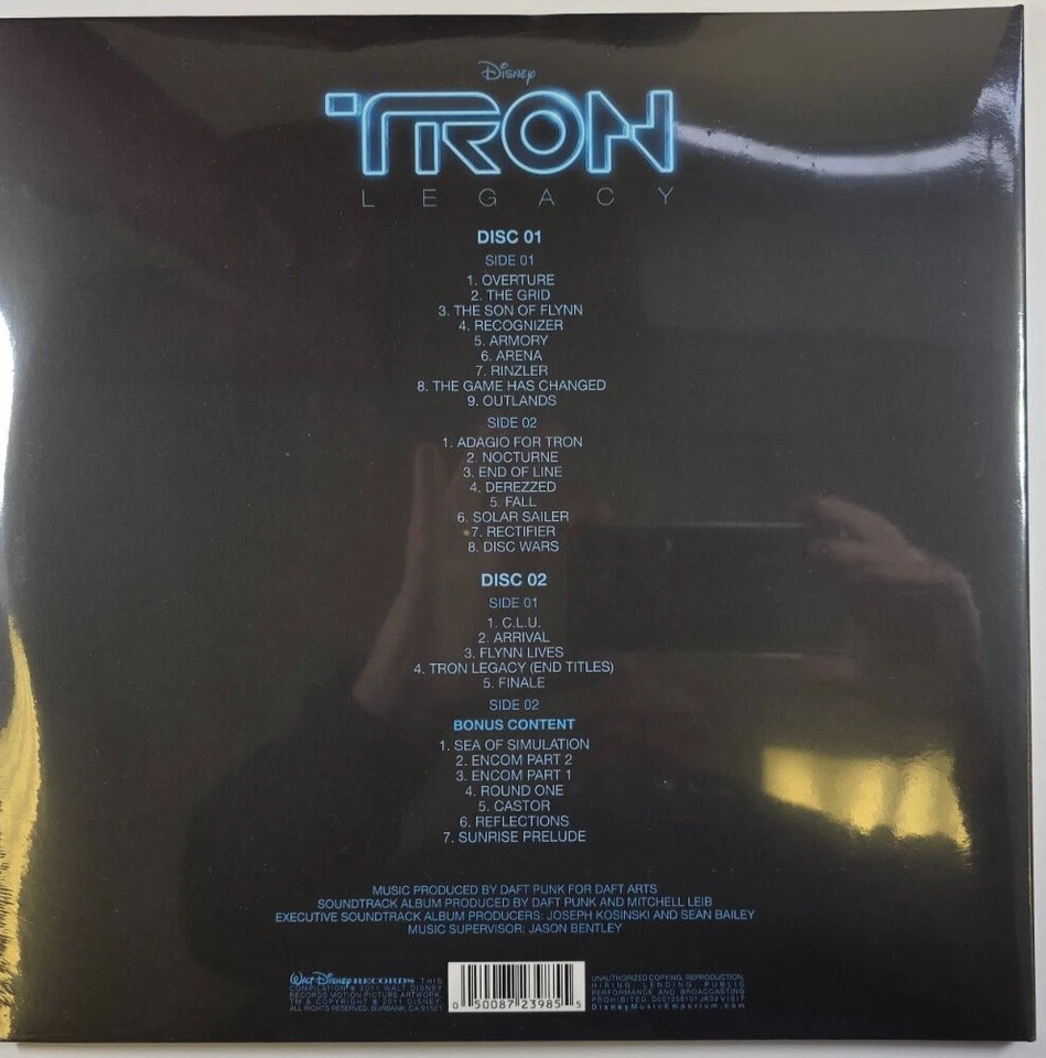Daft Punk TRON Legacy OST 2 x LP Album vinyl record 2015 reissue on Disney clear - Image 2 of 4