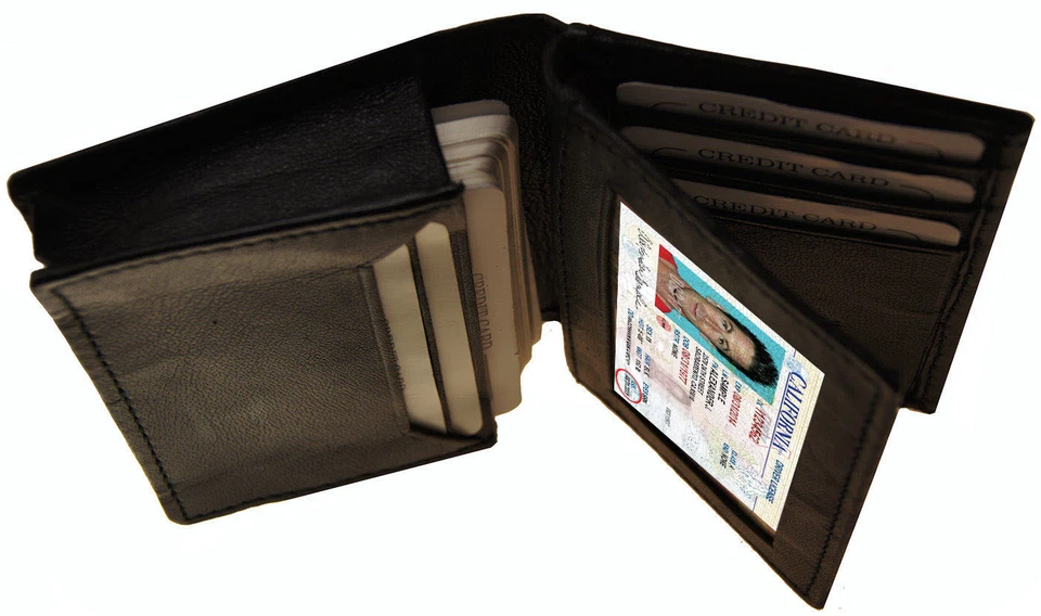 Черный мужской кожаный складного 18 кредитной карты ID центр клапан бумажник держатель. - Изображение 4 из 4