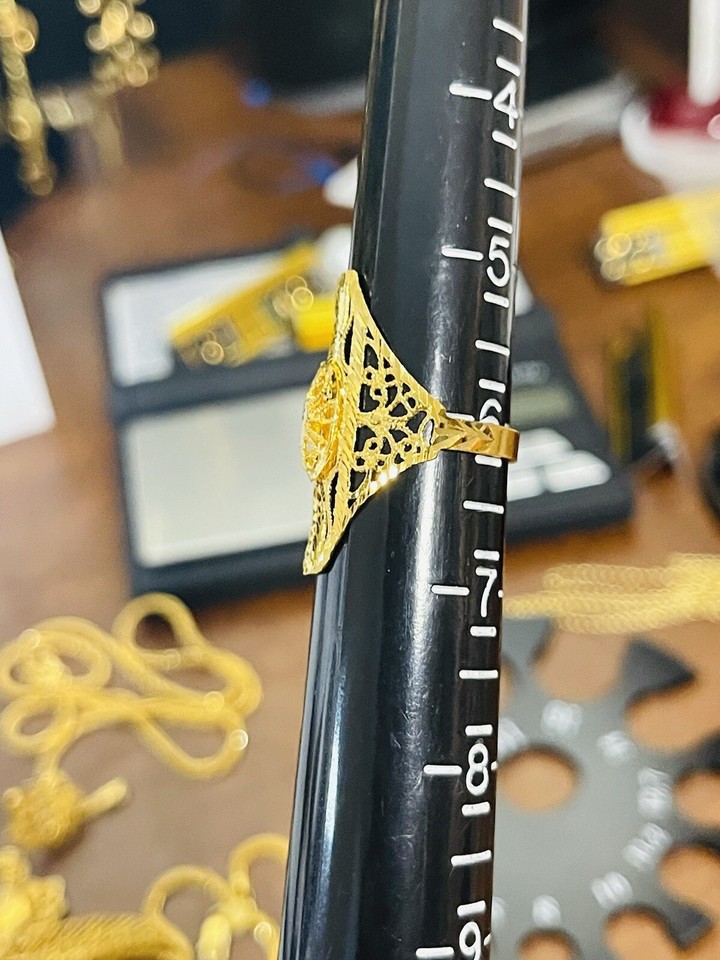 22K Saudi 916 Yellow Real UAE Gold Women’s Ring FITS 5.56” 3.13grams