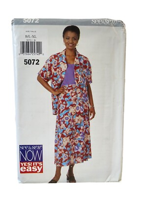 Butterick Sewing Pattern 5072 Skirt Jacket Top Misses Size L-XL