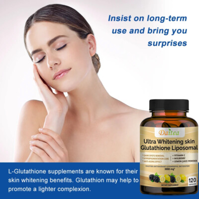 ultra whitening skin glutathione liposomal Glutathione Liposome 3000mg Capsules Support Skin Whitening Immune Health 120 CT