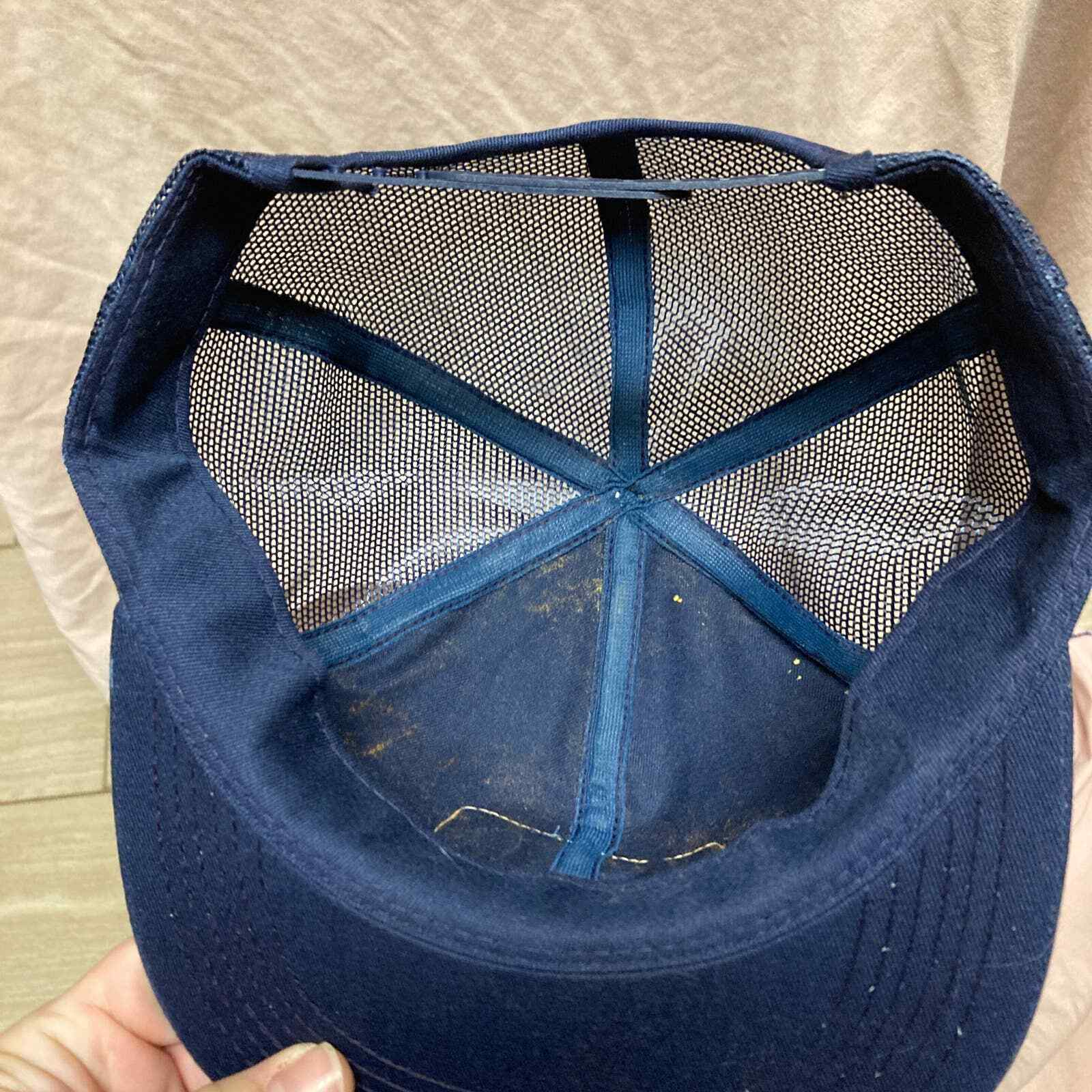 Vintage Basic Patch Navy Blue Trucker Style Snapb… - image 3