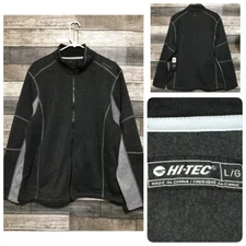 Hi Tec Full Zip Fleece Jacket Men’s L Gray Pockets Casual