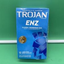Trojan Condoms ENZ w/ Premium Lubricant, 12 Count, Exp: 4/1/2024 NIB
