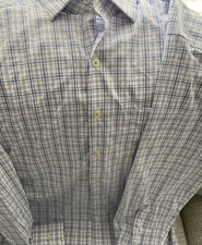 Peter Millar Shirt Mens Medium Summer Comfort Blue Checkerboard
