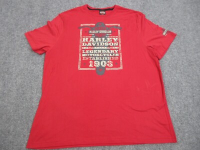 Harley Davidson Shirt Mens 2XL XXL Red Motorcycle Bike Biker Logo