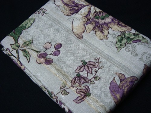 Croscill Shower Curtain Bath Victorian Garden beige purple green floral gold New - Picture 2 of 3