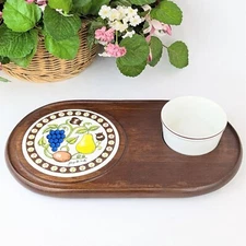 Retro 1970s Chip and Dip Tray Mid-Century Modern Serving Dish for Entertaining