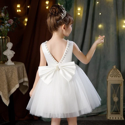 Girls Flower Bridesmaid Bow Princess Dress Party Fancy Wedding Birthday Dresses - Picture 12 of 24