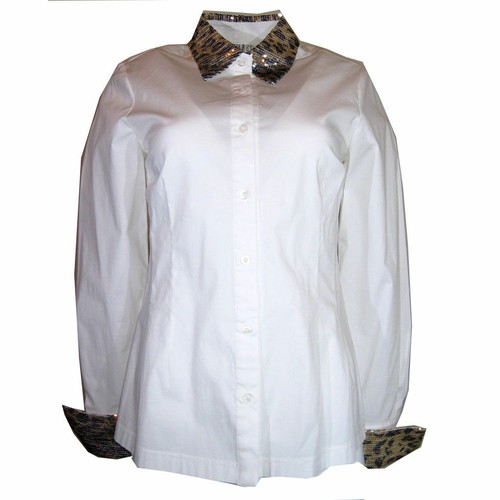 ISABEL Long Sleeve White Button Down Shirt, Size-S - Picture 4 of 4