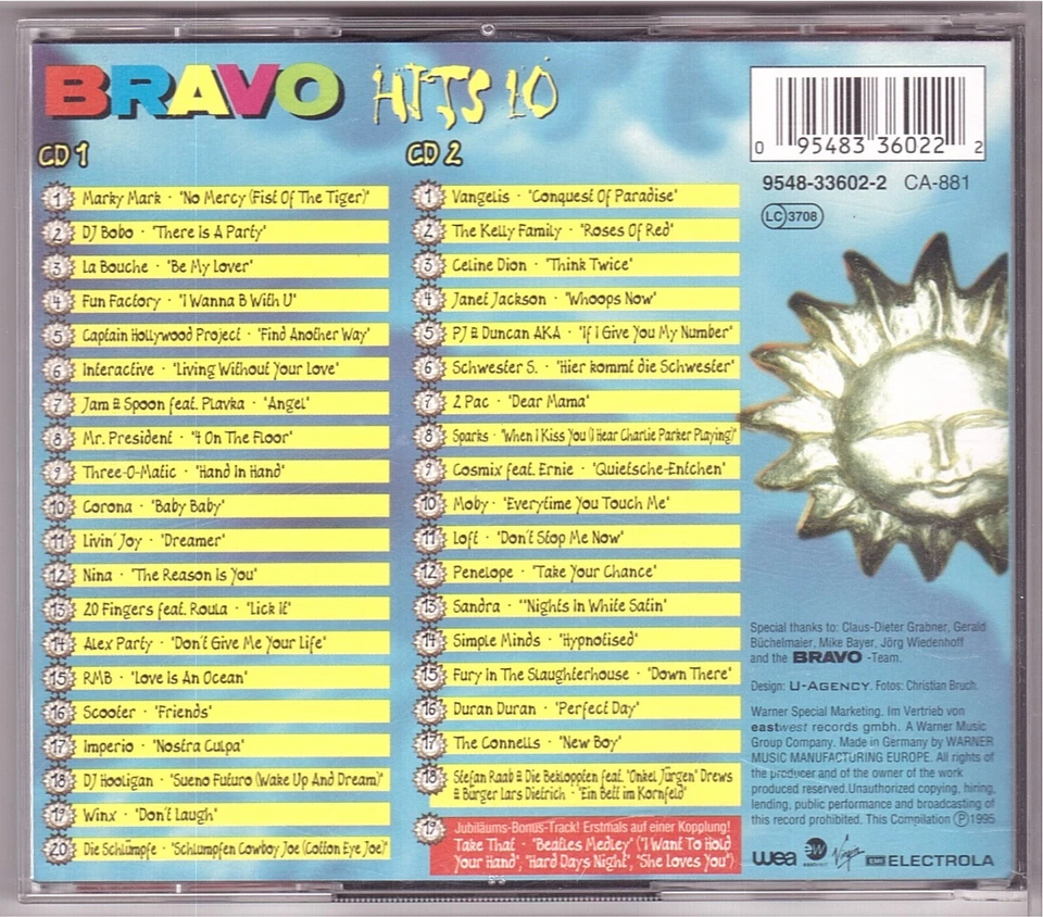Bravo Hits 10 (2xCD 1995) - Bild 2 von 4