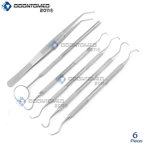 6 Sets- Dental Pick & Mirror Tools Sculpture Instrument Oral Kit - Foto 5