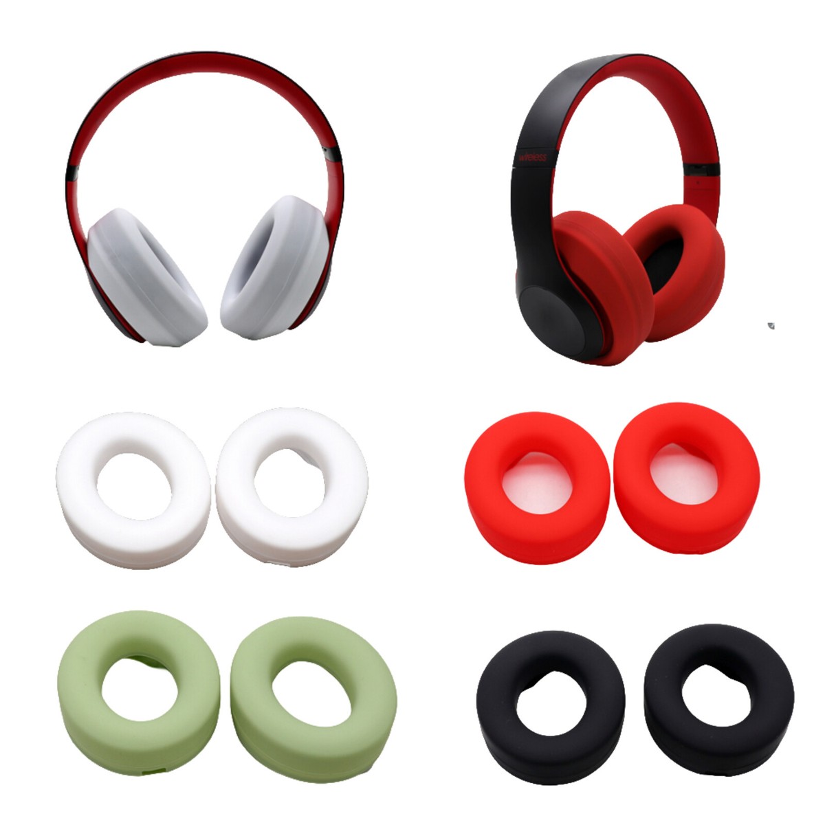 Silicone Headphone Cover Cushions Pads for Beats Studio Wireless Headset