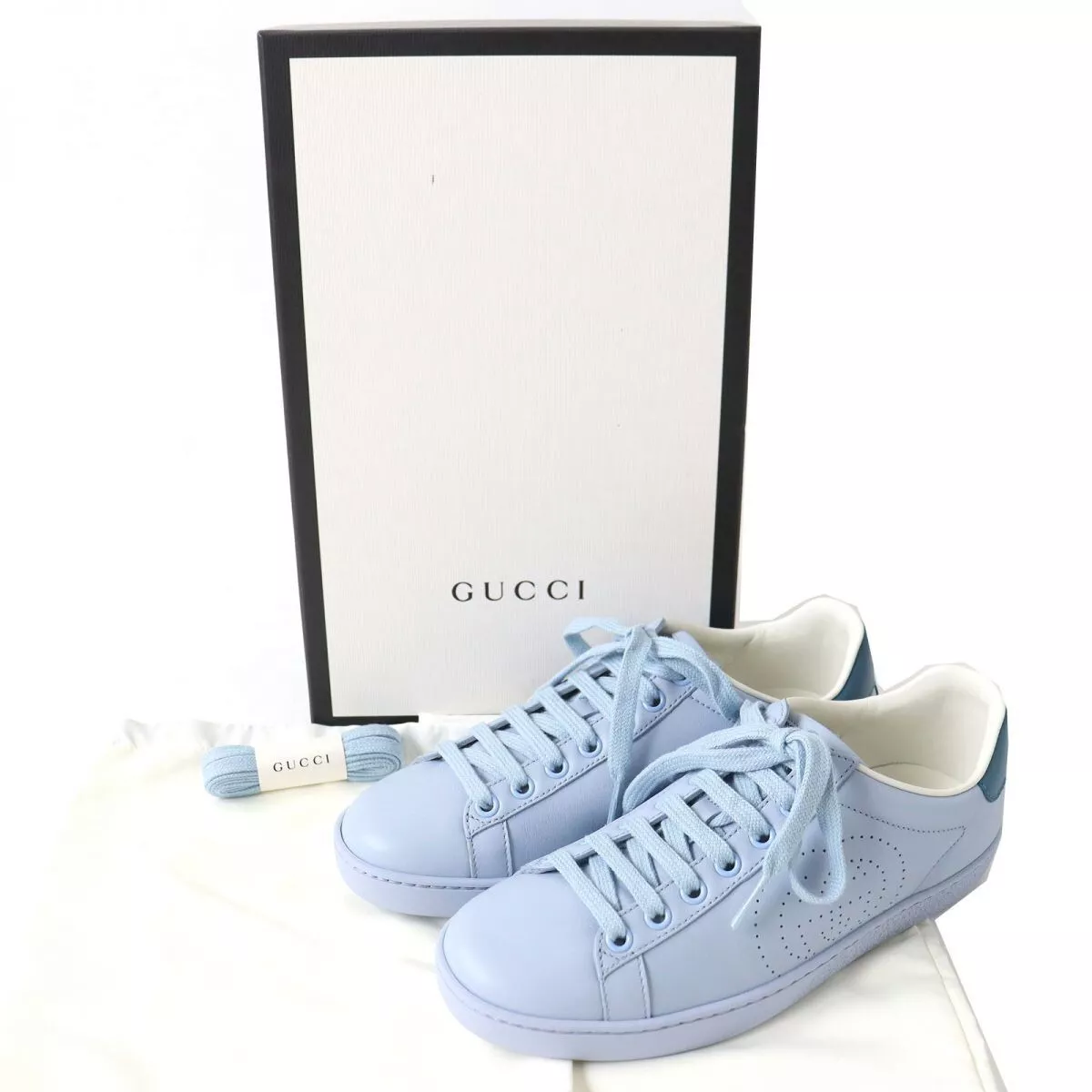 Baskets basses femme GUCCI imbriquées bleu clair EU34.5/US4.5 38600c