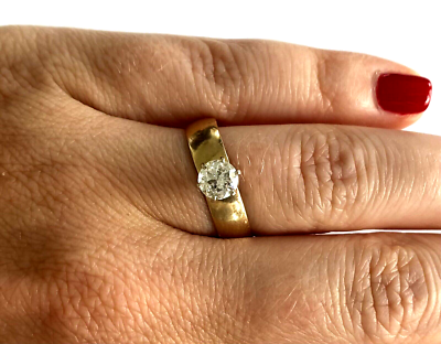 ヴィンテージ ダイヤモンドリング　10K Vintage 10K Yellow Gold Natural Diamond 0.55ct Ladies Engagement