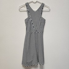 Hollister Dress Junior XS Black White Candy Stripes Preppy Y2K Summer Old Money