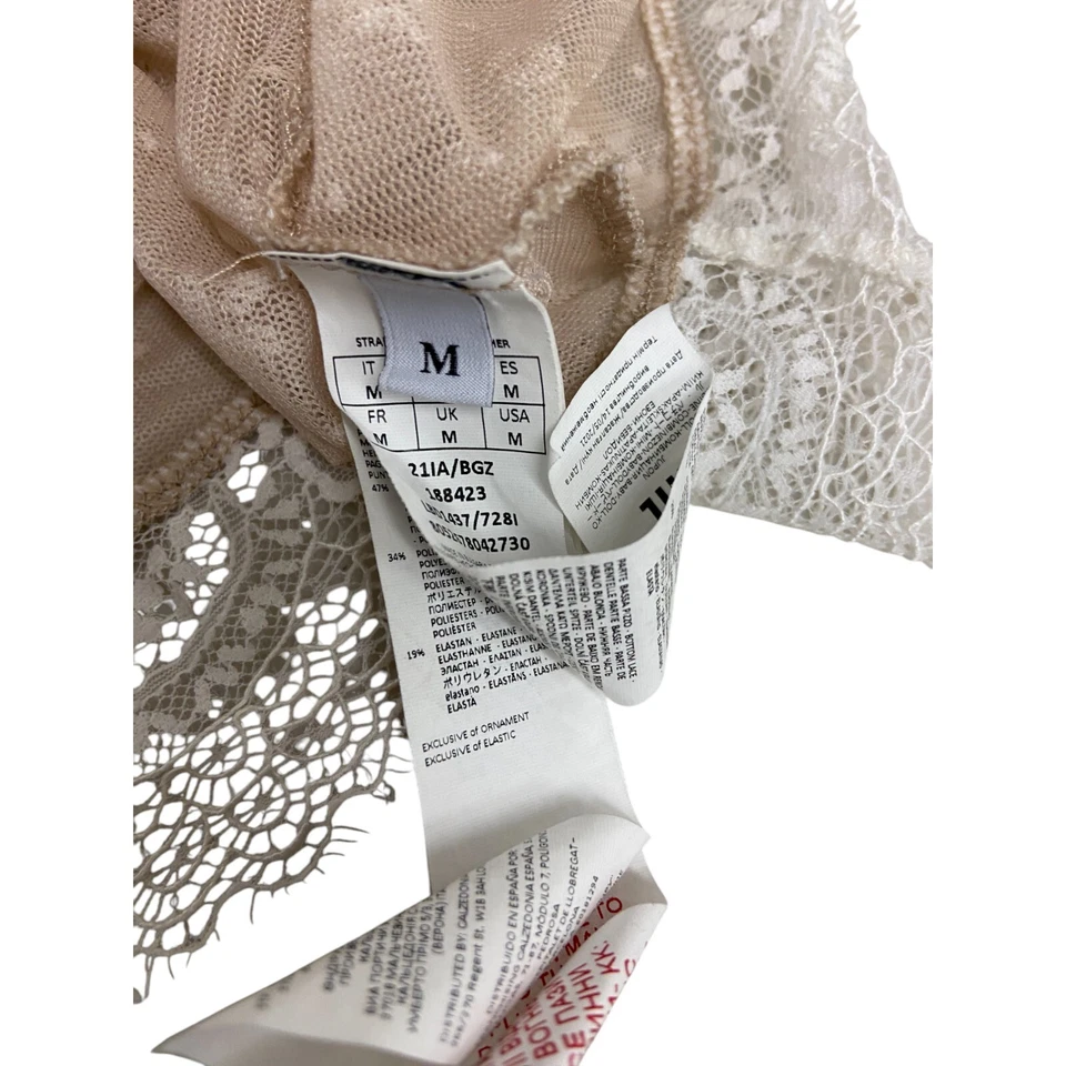 Vestido para dormir Intimissimi para mujer mediano beige encaje crochet floral sin mangas Foto 3 de 4