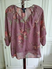 Chaps Georgette Floral Tunic, Includes Coldwater Creek Chemise PM