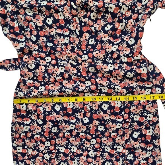 Collective Concepts Pink Floral Surplice V-neck Midi Dress Medium