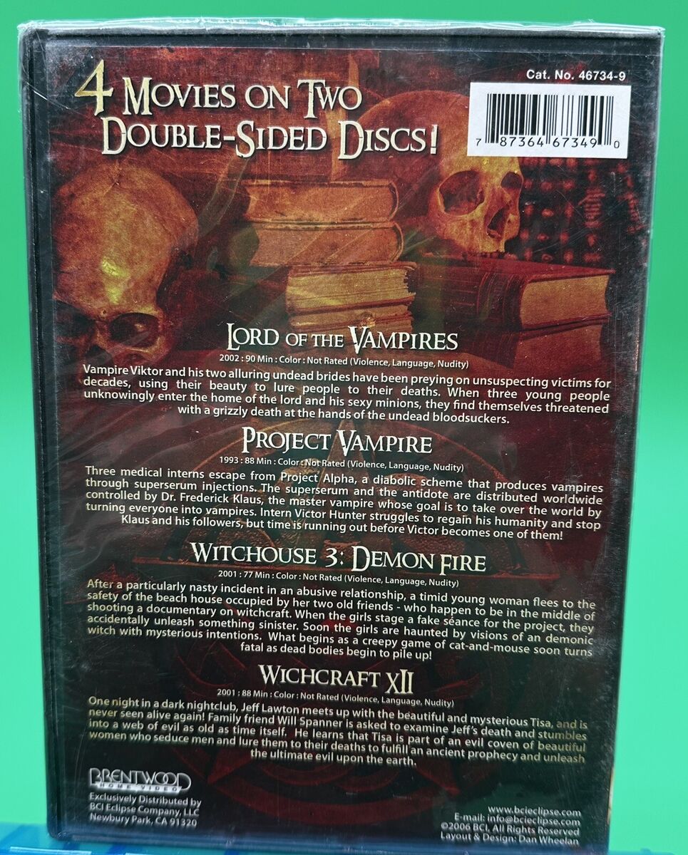 Vamps and Witches (DVD, 2006) 2-disc, 4 Movies Set Horror Vamps and Witches (DVD, 2006) 2-disc, 4 Movies Set Horror