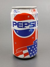 July 4th Independence Day Red White & Blue USA Flag Pepsi Soda Can Sealed Empty